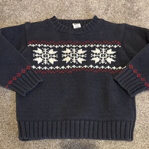 Navy Blue Snowflake Sweater